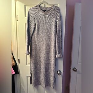 J. Crew Ribbed Gray Long Sleeve Dress